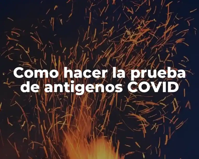 Como hacer la prueba de antigenos COVID
