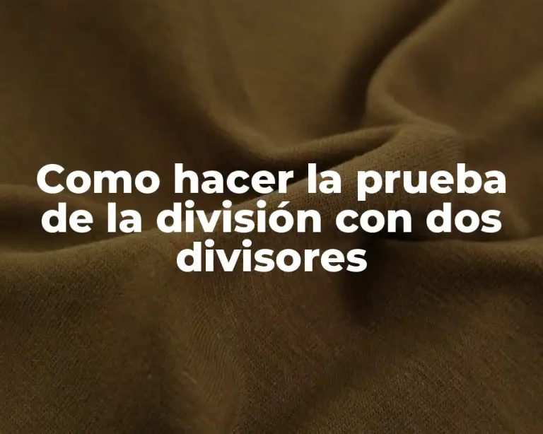 Como hacer la prueba de la división con dos divisores