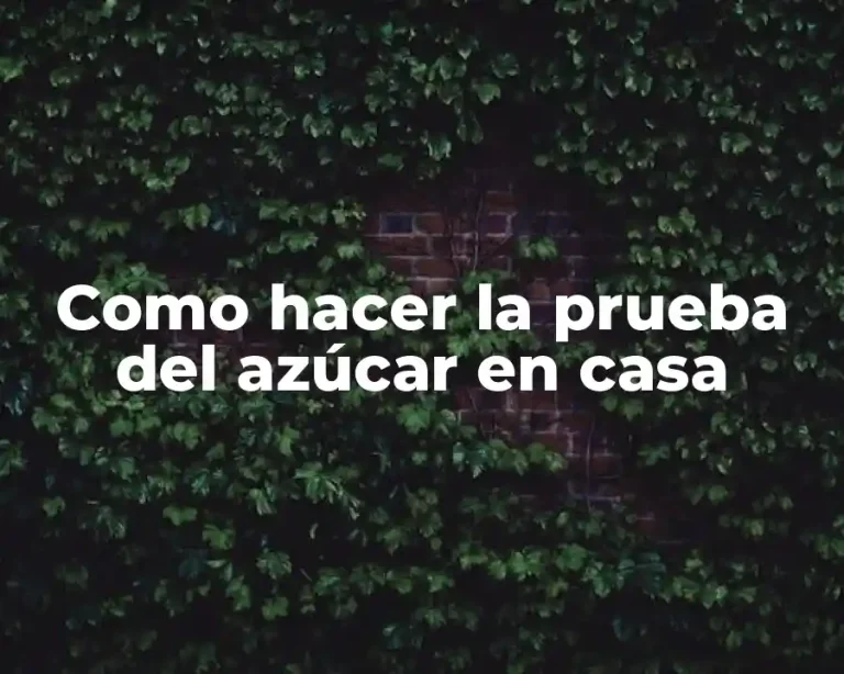 Como hacer la prueba del azúcar en casa