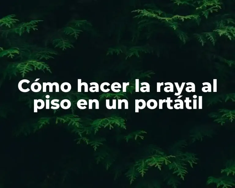 Cómo hacer la raya al piso en un portátil