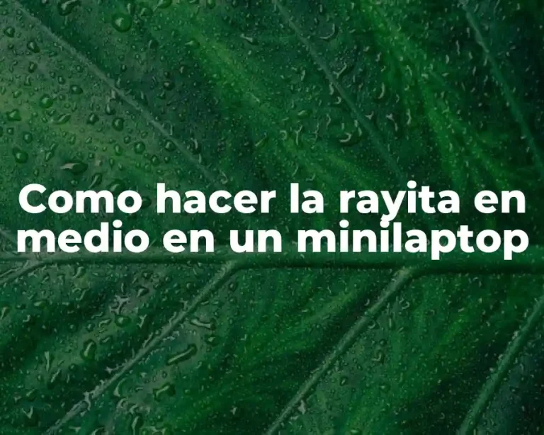 Como hacer la rayita en medio en un minilaptop