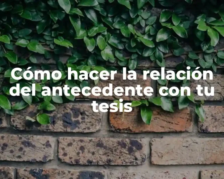 Cómo hacer la relación del antecedente con tu tesis