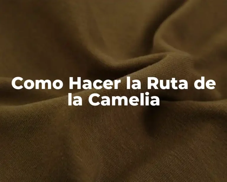 Como Hacer la Ruta de la Camelia