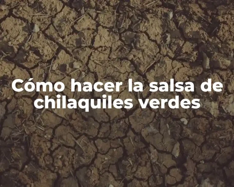 Cómo hacer la salsa de chilaquiles verdes