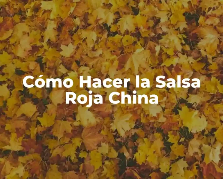 Cómo Hacer la Salsa Roja China