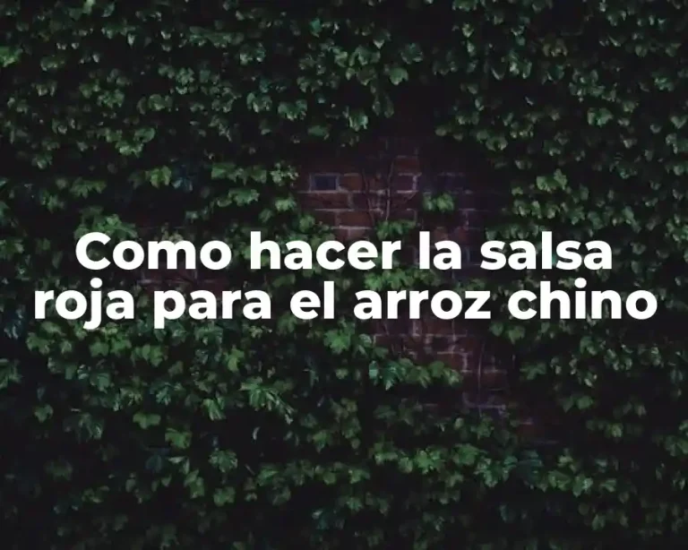 Como hacer la salsa roja para el arroz chino