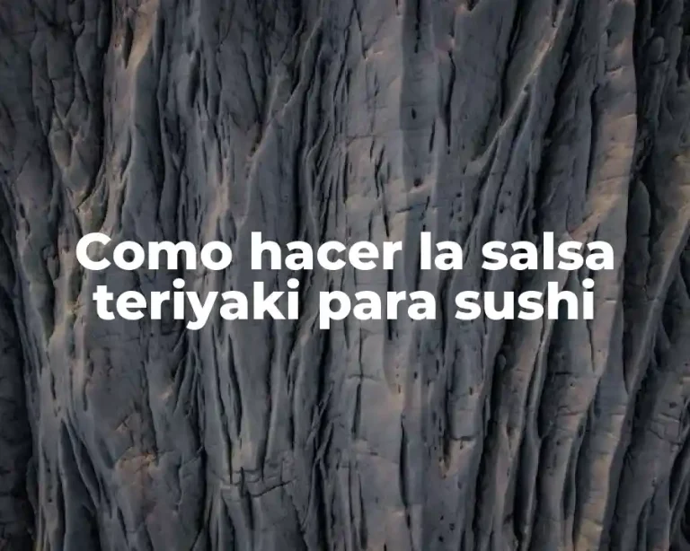 Como hacer la salsa teriyaki para sushi