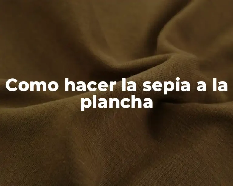 Como hacer la sepia a la plancha