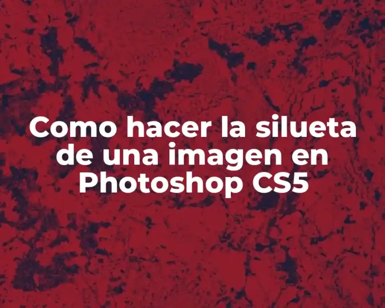 Como hacer la silueta de una imagen en Photoshop CS5