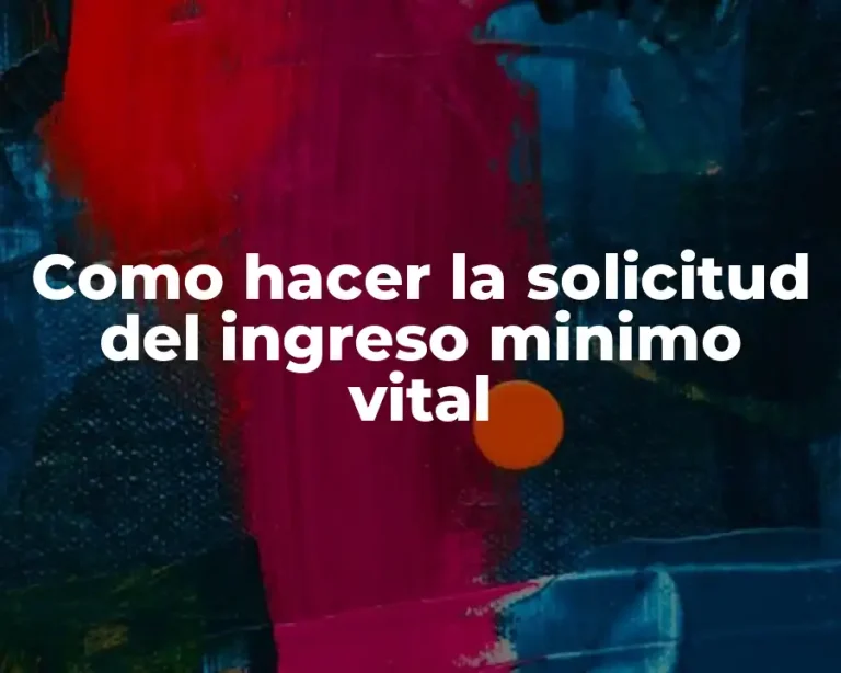 Como hacer la solicitud del ingreso minimo vital