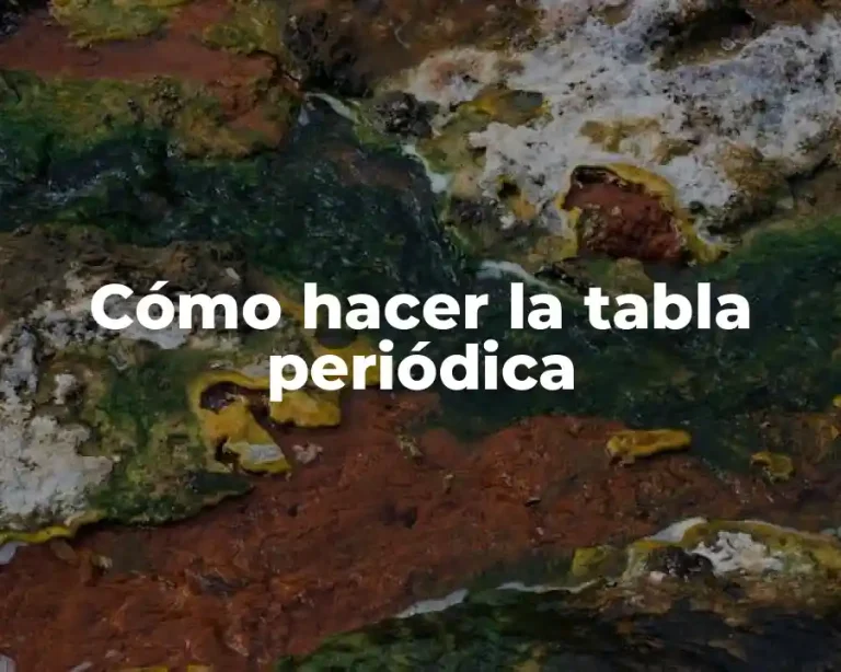Cómo hacer la tabla periódica