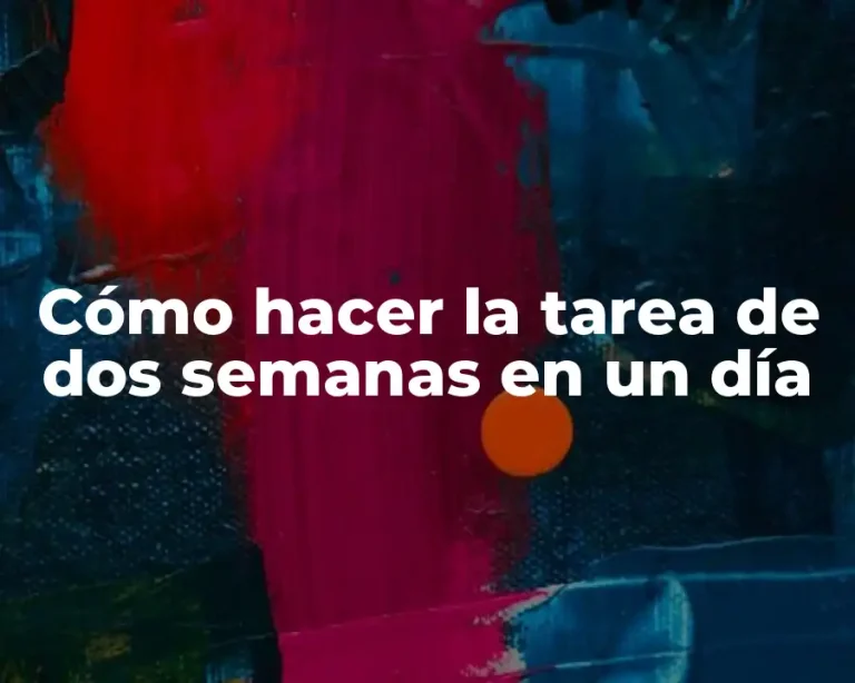 Cómo hacer la tarea de dos semanas en un día