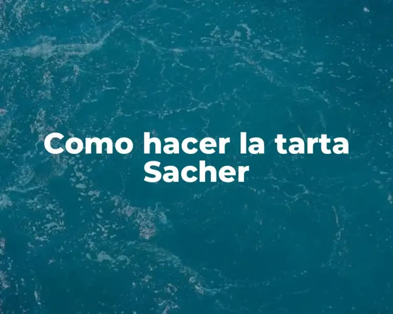 Como hacer la tarta Sacher