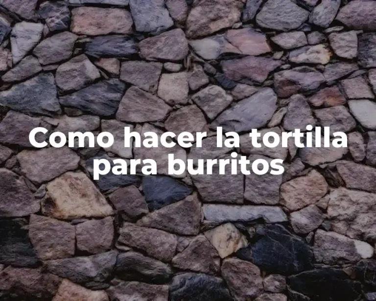 Como hacer la tortilla para burritos