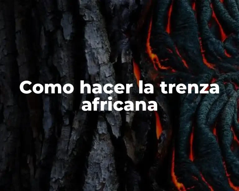 Como hacer la trenza africana