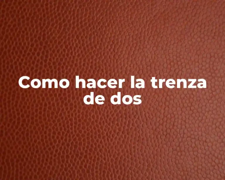 Como hacer la trenza de dos