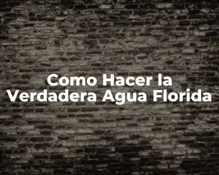 Como Hacer la Verdadera Agua Florida