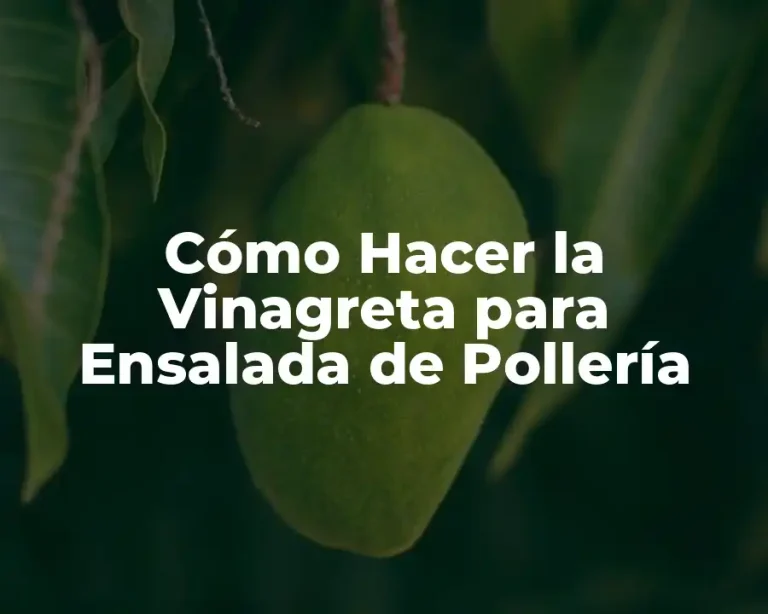 Cómo Hacer la Vinagreta para Ensalada de Pollería