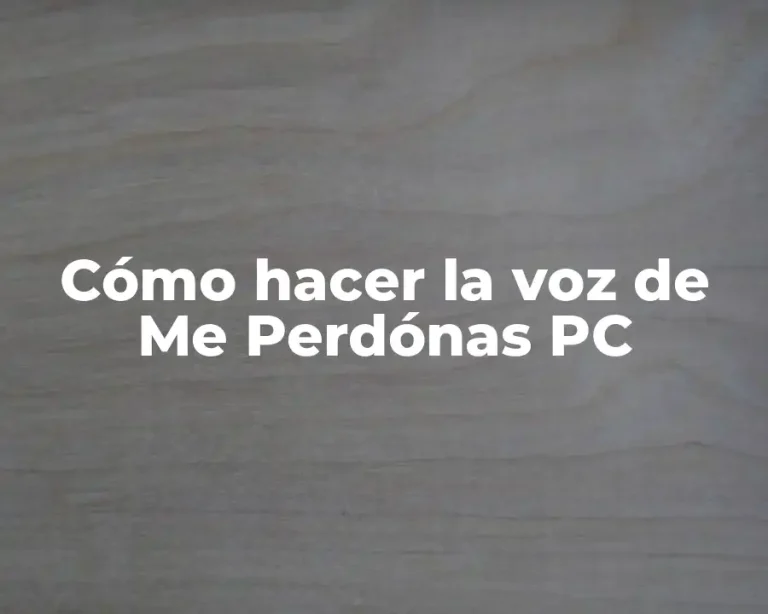 Cómo hacer la voz de Me Perdónas PC