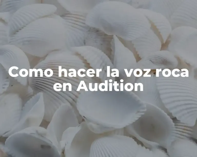 Como hacer la voz roca en Audition