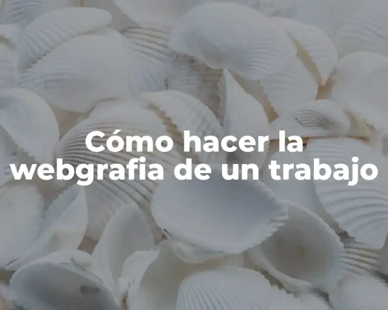 Cómo hacer la webgrafia de un trabajo