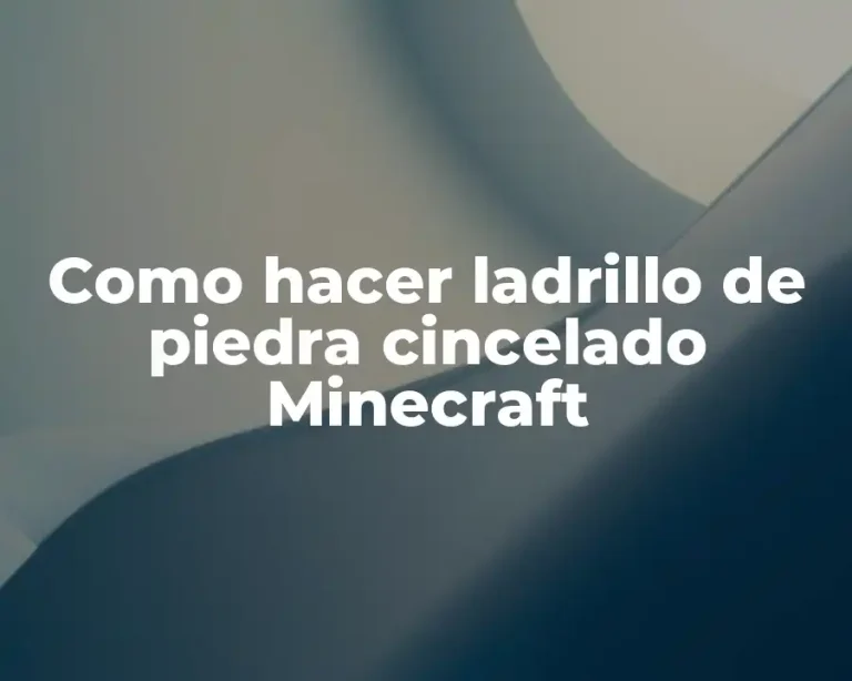 Como hacer ladrillo de piedra cincelado Minecraft