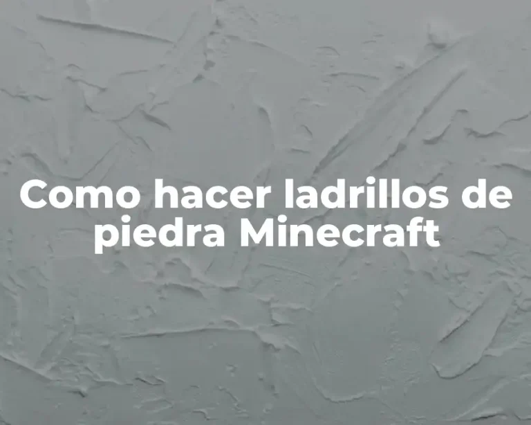 Como hacer ladrillos de piedra Minecraft