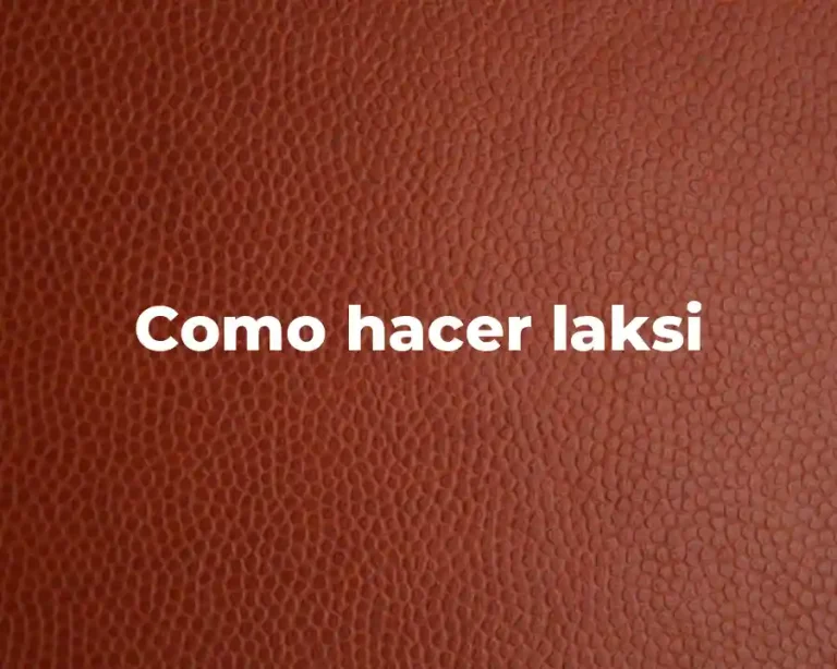 Como hacer laksi