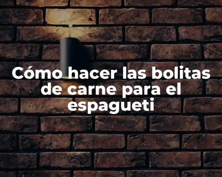 Cómo hacer las bolitas de carne para el espagueti