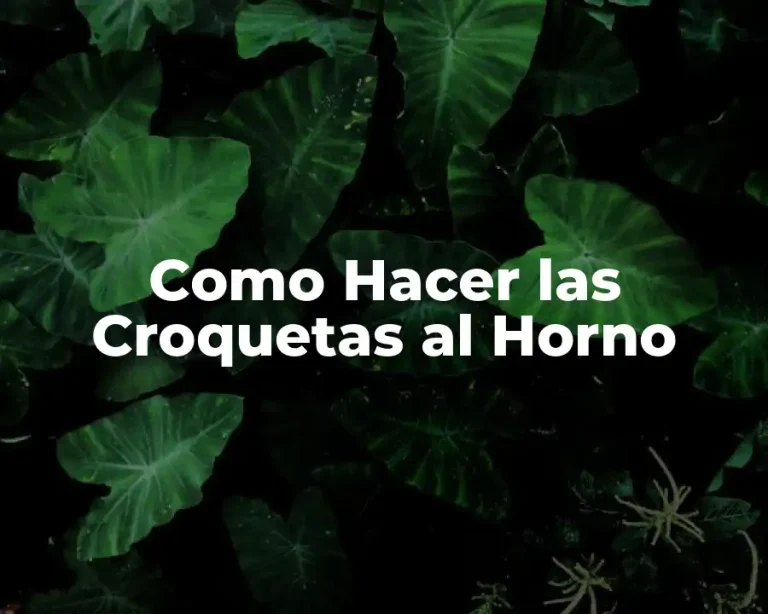 Como Hacer las Croquetas al Horno