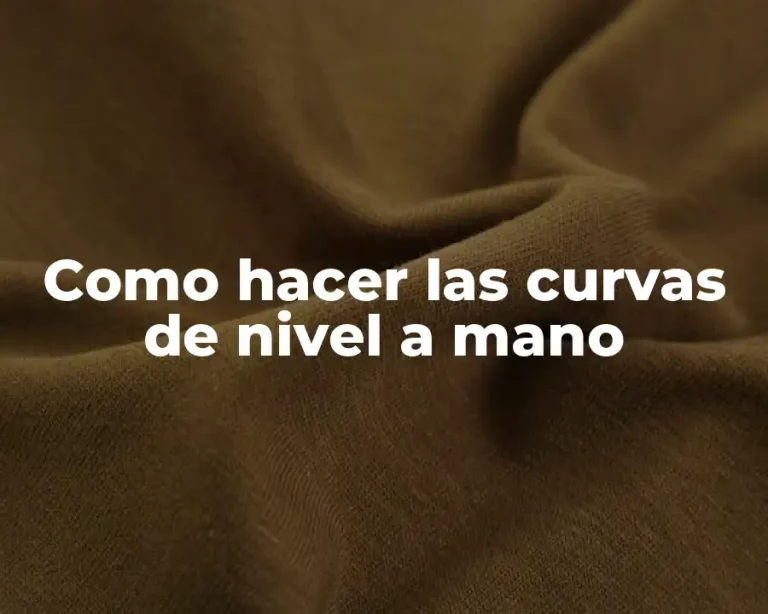 Como hacer las curvas de nivel a mano