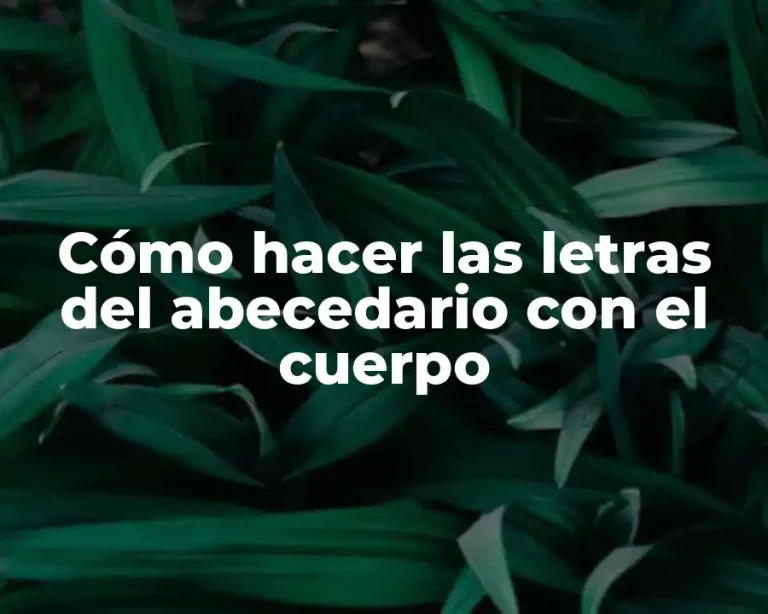 Cómo hacer las letras del abecedario con el cuerpo