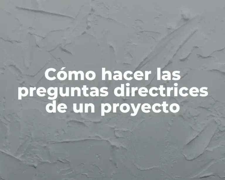 Cómo hacer las preguntas directrices de un proyecto