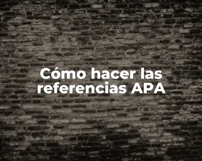 Cómo hacer las referencias APA