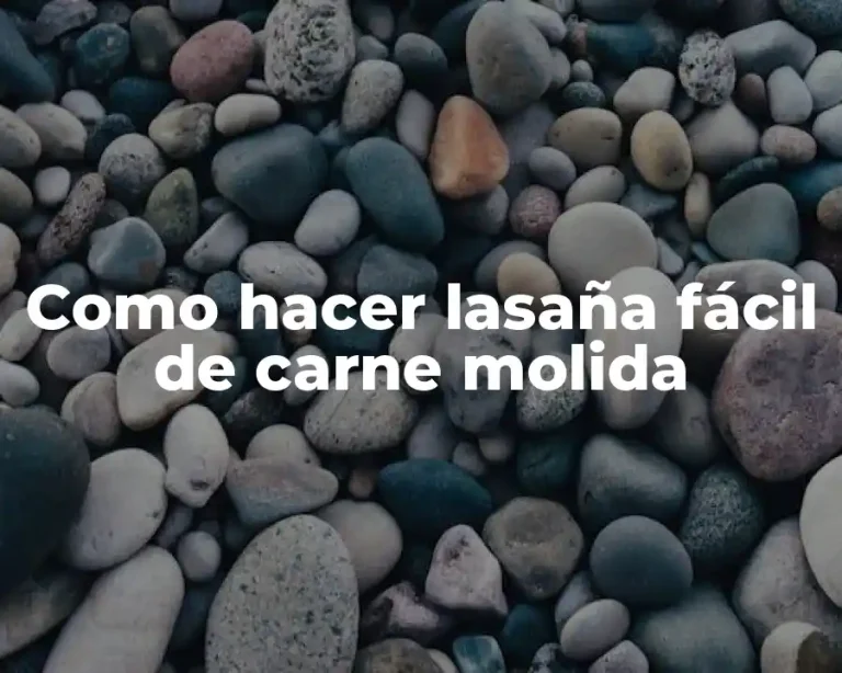 Como hacer lasaña fácil de carne molida