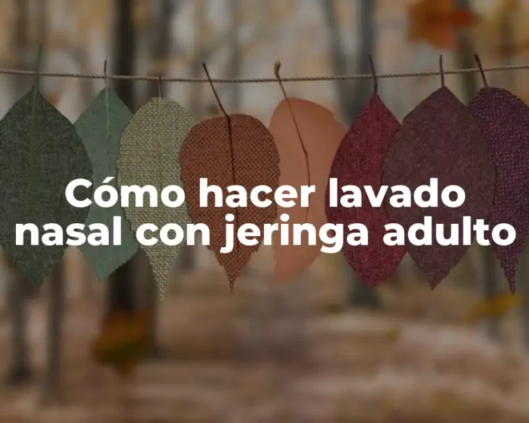 Cómo hacer lavado nasal con jeringa adulto