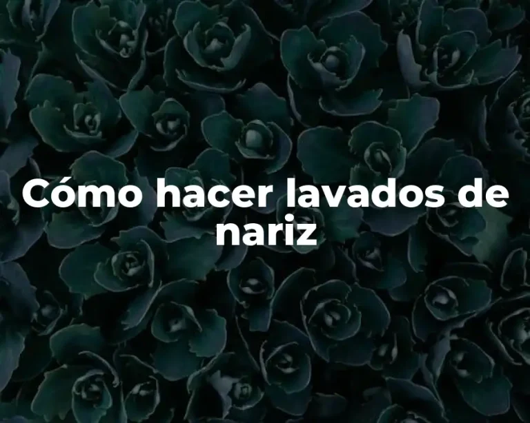 Cómo hacer lavados de nariz