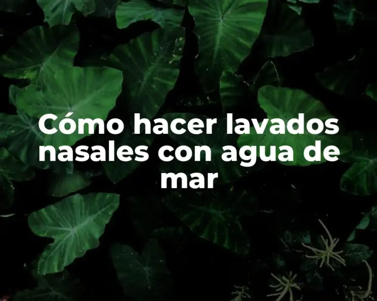 Cómo hacer lavados nasales con agua de mar