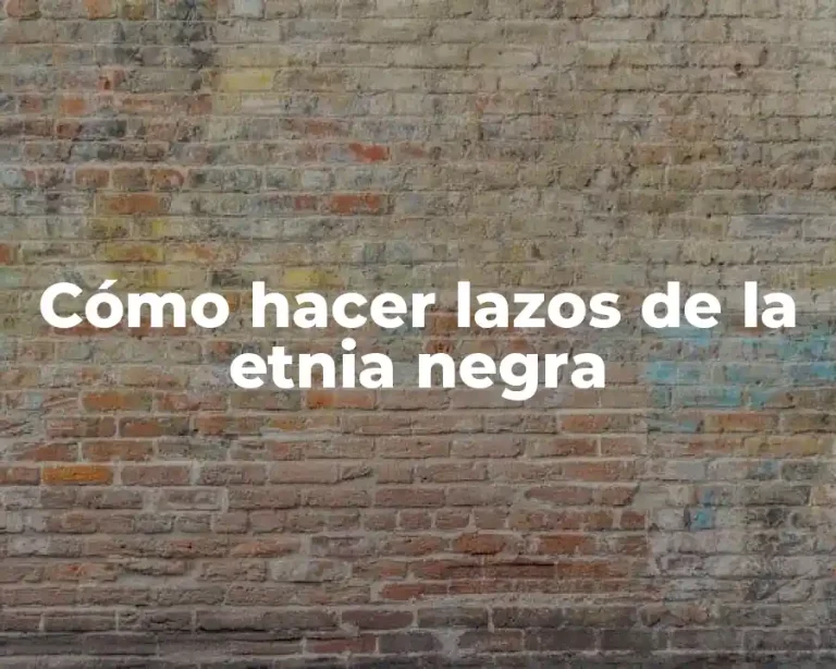 Cómo hacer lazos de la etnia negra