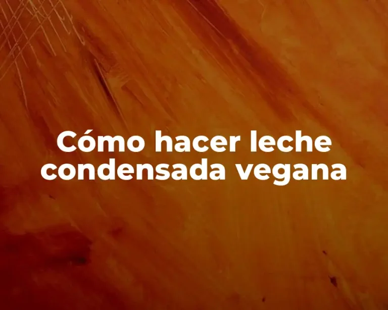 Cómo hacer leche condensada vegana