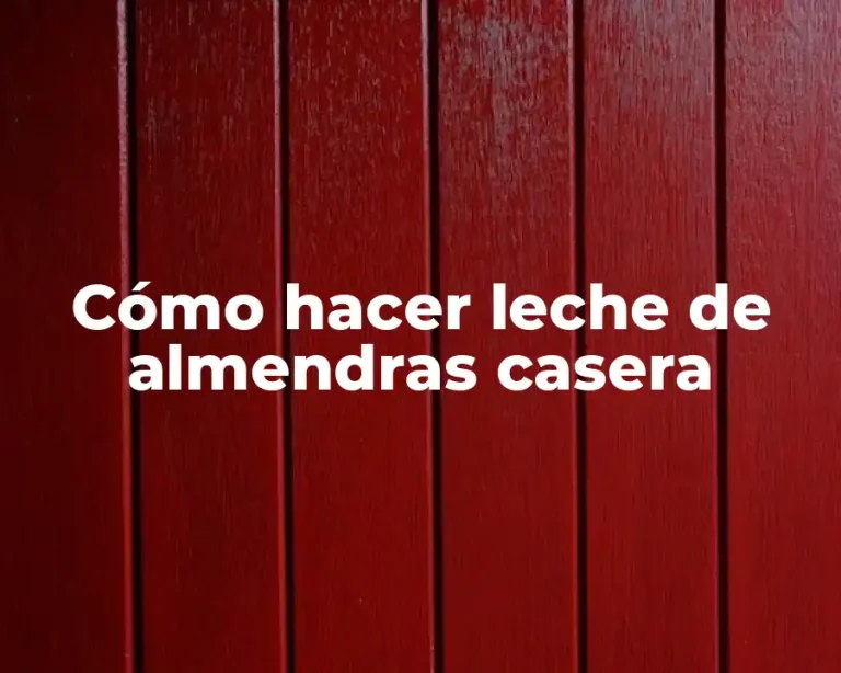 Cómo hacer leche de almendras casera