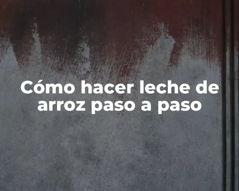 Cómo hacer leche de arroz paso a paso