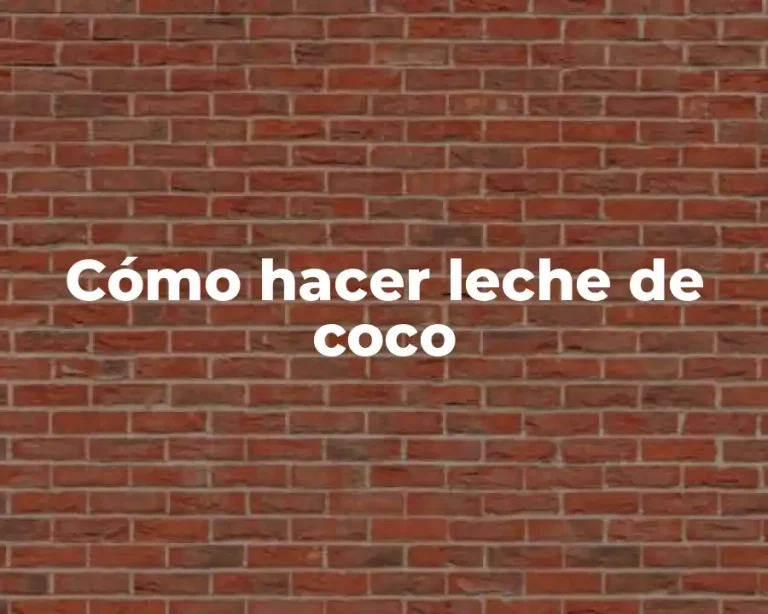 Cómo hacer leche de coco