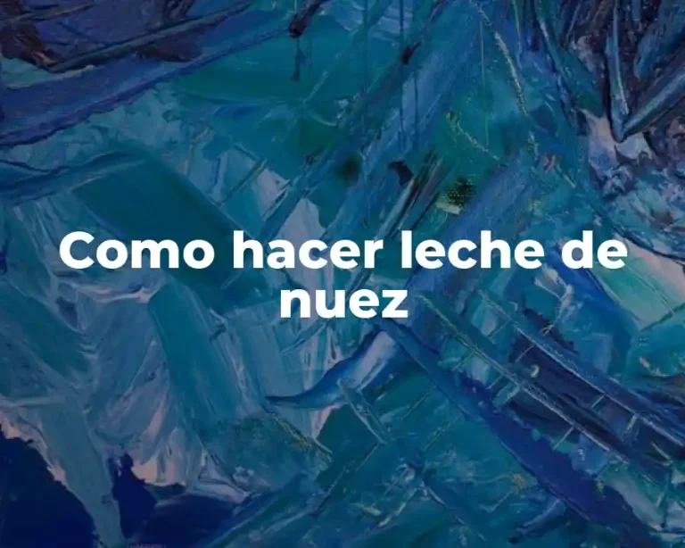 Como hacer leche de nuez