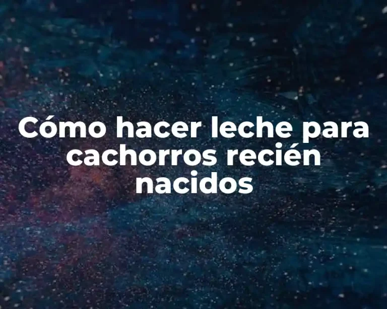 Cómo hacer leche para cachorros recién nacidos
