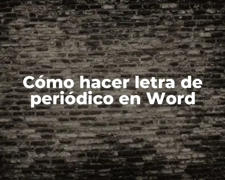 Cómo hacer letra de periódico en Word