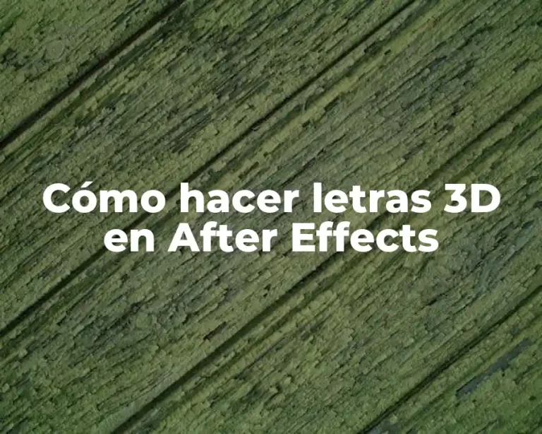 Cómo hacer letras 3D en After Effects