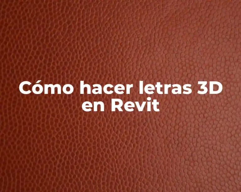 Cómo hacer letras 3D en Revit