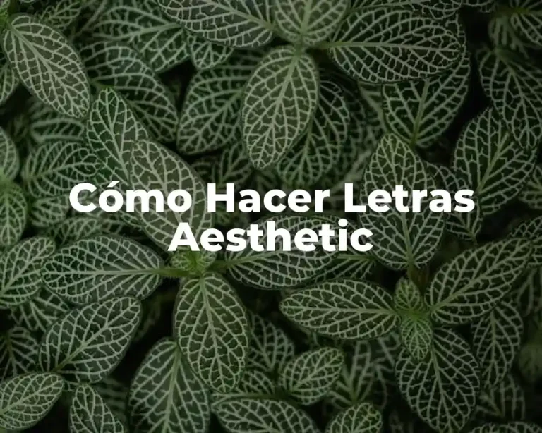 Cómo Hacer Letras Aesthetic
