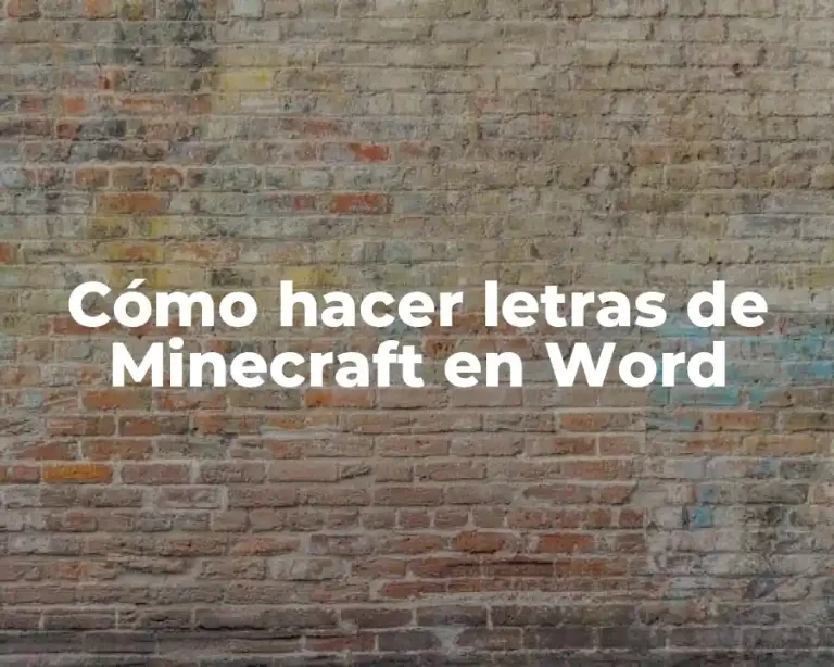 Cómo hacer letras de Minecraft en Word